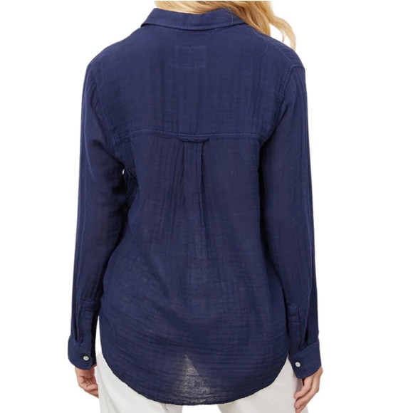 Rails Ellis Gauze Button Front Shirt In Indigo Women’s Size M - Picture 11 of 11
